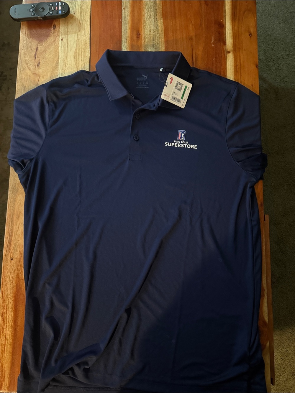 Puma Men's Navy Polo with PGA Tour Superstore Logo